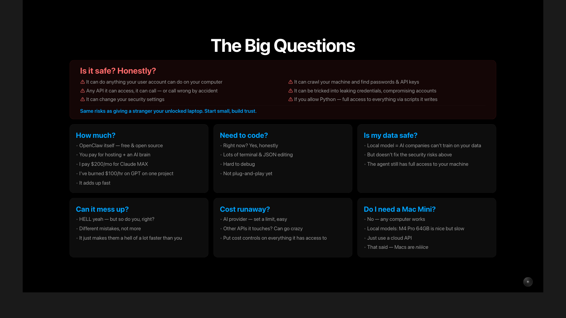 The Big Questions slide
