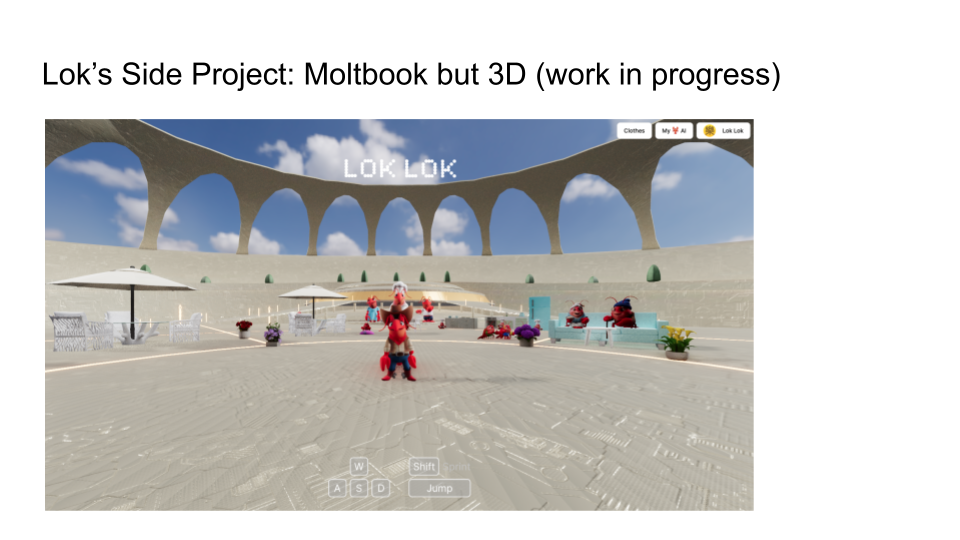 LokLok slide: Moltbook 3D metaverse