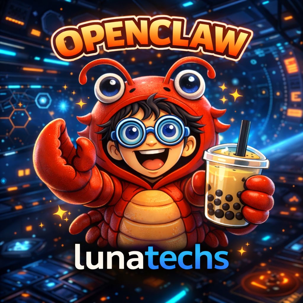 Boba and Tech FREE OpenClaw Setup — OpenClaw mascot holding boba tea