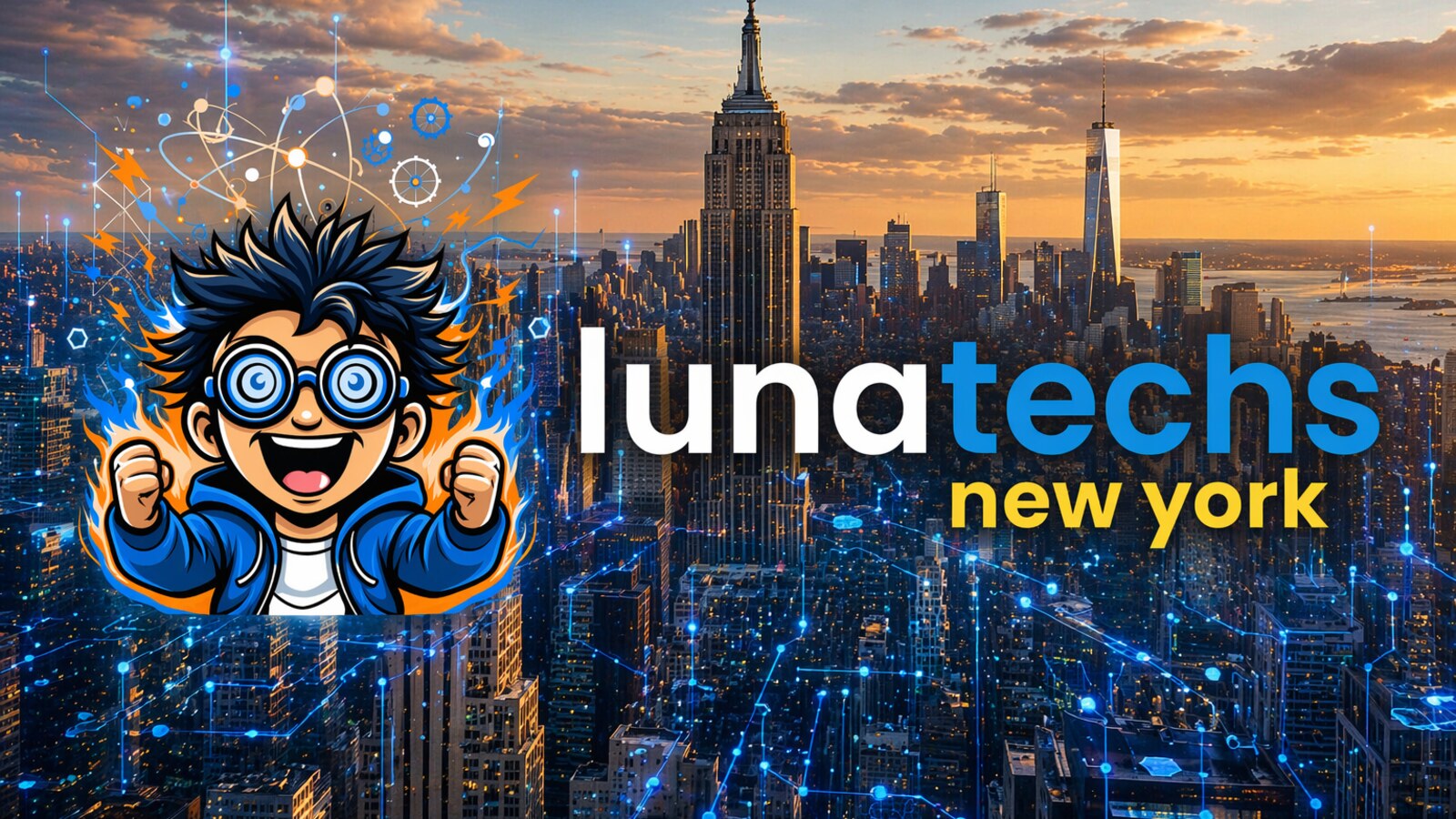 Lunatechs New York chapter logo over the Manhattan skyline